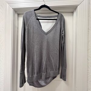 lululemon athletica Gray V-Neck Sweater